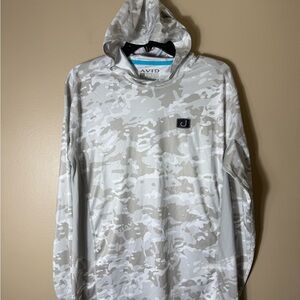 Avid Gear Fishing Camo Hooded Performance Shirt Mens Medium UPF